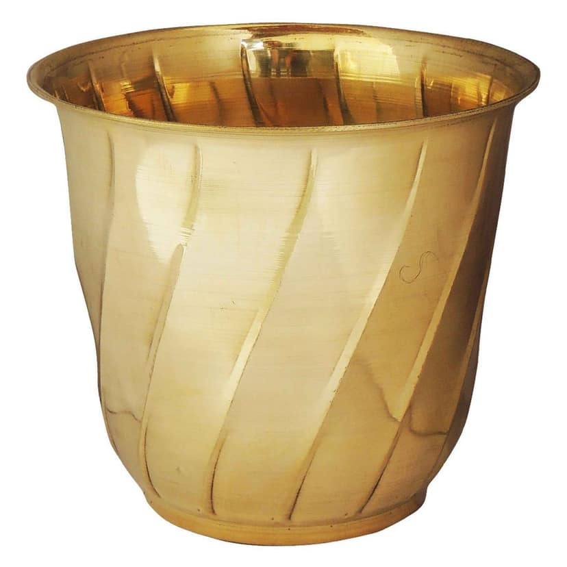 Decorative Brass Planter Gamla ? Handcrafted Home Decor, Height : 7.5 Inch (FMAS653 E) view 2
