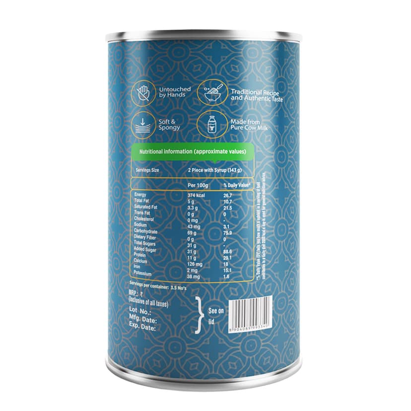 HERITAGE RASGULLA 500 Gms TIN view 2