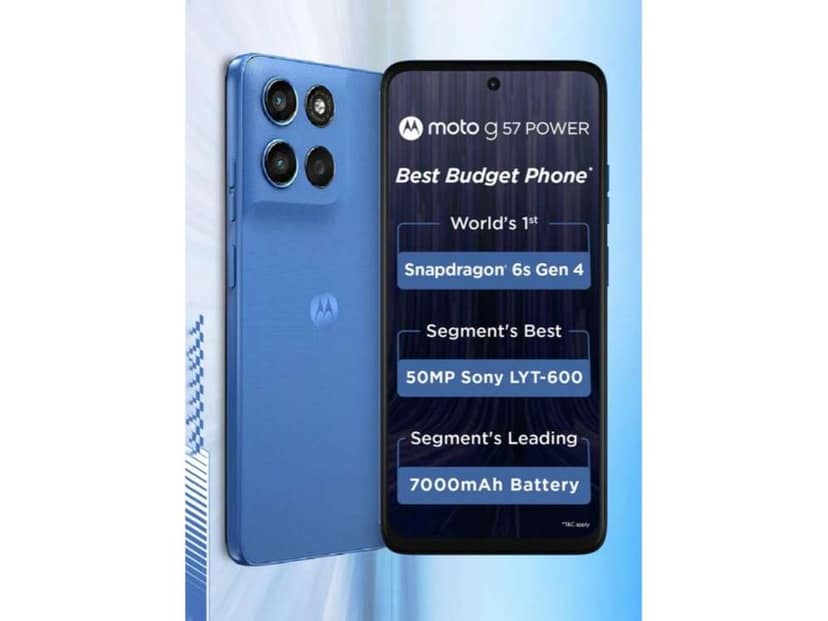 Motorola G57 Power 5G Smartphone, 8GB RAM, 128GB Storage - Pantone Regatta