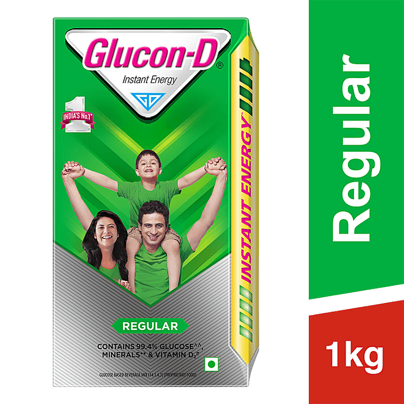 Glucon-D Instant Energy Health Drink - Regular, 1 kg Refill