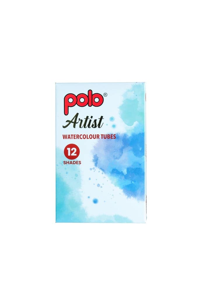 polo Artist Watercolor Paint Set - 12 Vibrant Colors in Tubes, Water Colour Paints for Artists, Students, and Beginners - Ideal for Watercolor Techniques, Blending, and Layering