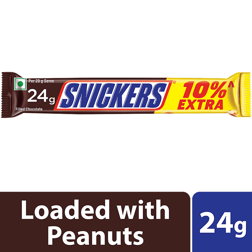Snickers Peanut Filled Chocolate Bar, 22 G Pouch