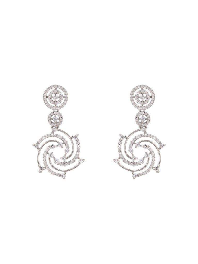 Silver Plated Zircon Studded Quirky Luxe Dropdown Earrings view 5