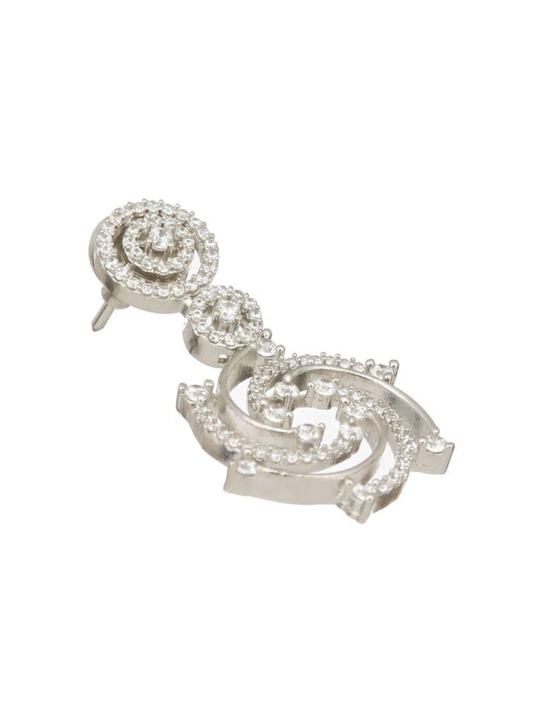 Silver Plated Zircon Studded Quirky Luxe Dropdown Earrings view 8