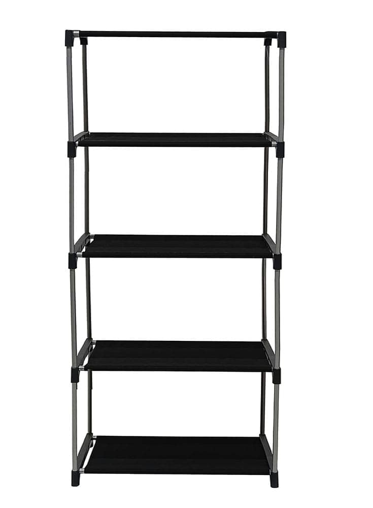 PHILOSHOP 4-Shelves Durable Metal Frame Modular Collapsible Wardrobe with 10-Inch Gapping in each Shelf & 100 GSM Fabric view 2
