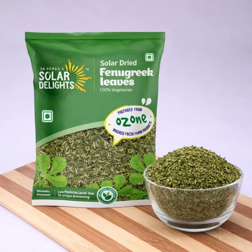DR. RENGA'S SOLAR DELIGHTS Dried Fenugreek Leaves | Kasuri Methi | Solar Dried Methi | Dehydrated Kasoori Methi | Natural Herbs for Cooking | 100g view 5
