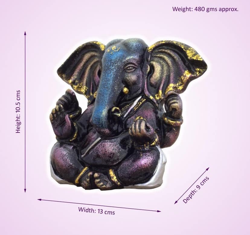 COPPERHOARD Resin Ganesh Idol,Vinayaka Statue,Ganpati Murti,Ganesha Idol for Home Decor,Ganesh ji Statue for Home & Office Temple,Ganesh Chaturthi Puja Room view 2