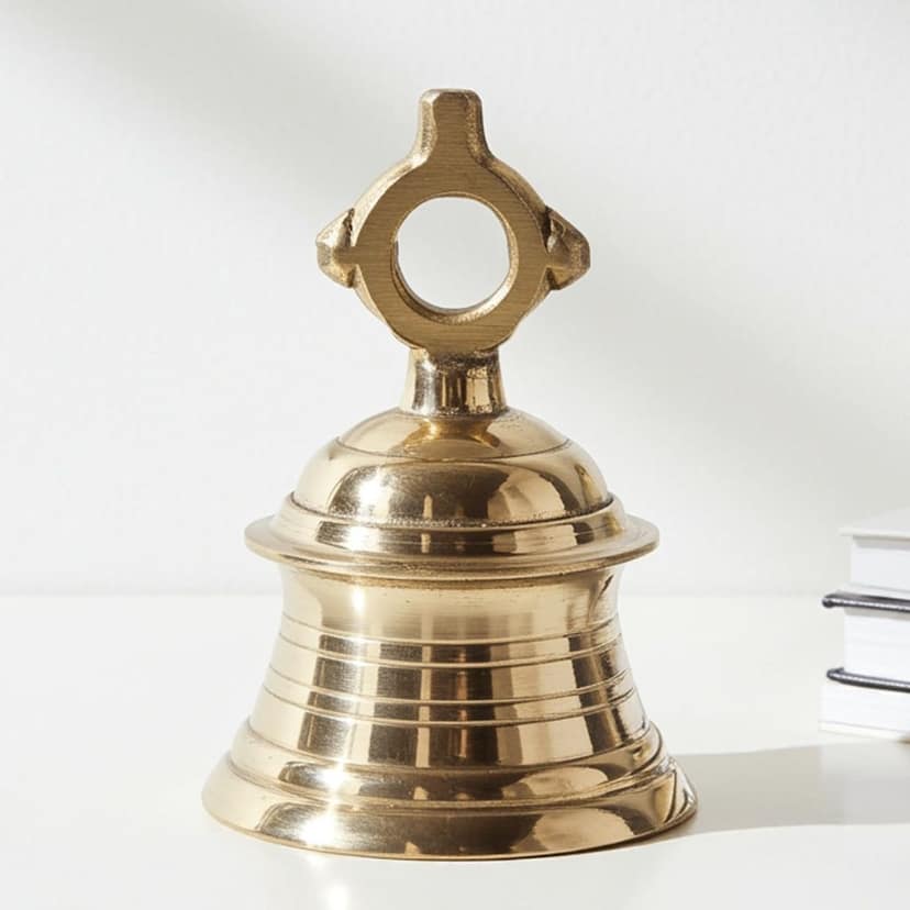 Brass Temple Hanging Ghanta, Hanging Bell, Ghanta 500 Gram - Temple Ghanta for Home & Mandir Decor (ZMAS493 A)