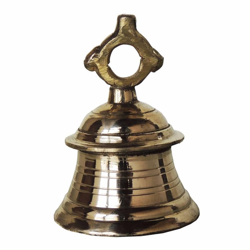 Brass Temple Hanging Ghanta, Hanging Bell, Ghanta 500 Gram - Temple Ghanta for Home & Mandir Decor (ZMAS493 A) view 2