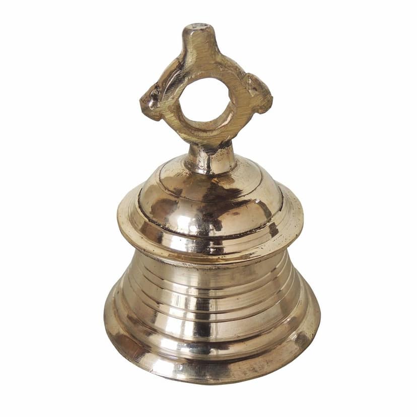 Brass Temple Hanging Ghanta, Hanging Bell, Ghanta 500 Gram - Temple Ghanta for Home & Mandir Decor (ZMAS493 A) view 3