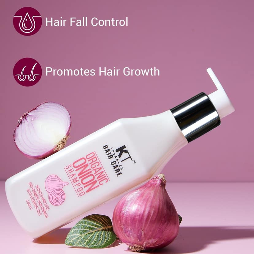 KT Professional Organic Onion Shampoo, Hair Fall Control & Hair Strengthening – 250ml view 3