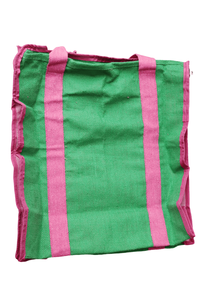 **Title:** Stylish and Eco-Friendly Jute and Canvas Bag with Adjustable Shoulder Strap and Multiple Compartments for Women view 4