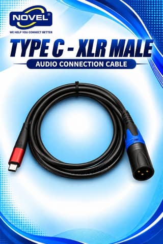 NOVEL TYPE "C" - XLR MALE METAL CABLE 1.5 METER