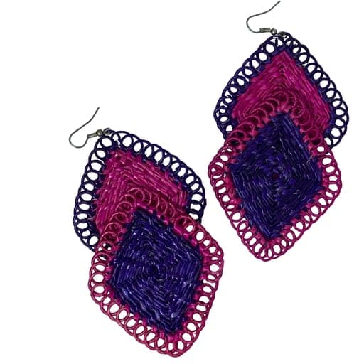 girls and women pink and blue Jhumki Earring view 2