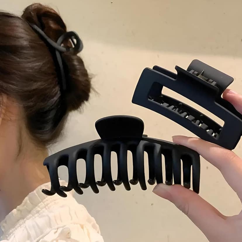 3 Pieces Black Matte Hair Claw view 3