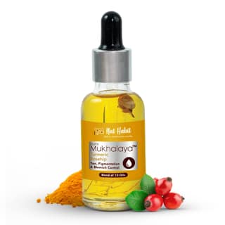 Nat Habit Turmeric Rosehip Mukhalaya Face Oil For Tan, Pigmentation & Blemish Control, with Blend of 13 Cold Pressed Oils, For Natural Face Care, No Mineral Oil or Chemical (15ml) Nat Habit Turmeric Rosehip Mukhalaya Face Oil For Tan, Pigmentation & Blem