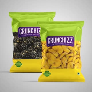 CRUNCHIZZ Authentic Kerala Style Jaggery Coated Banana Chips & Sesame Chikki Black Combo I Traditional South Indian Recipe I No Artificial Additives I Perfect Munchy Bites I Pack of Two I 250 Grams Each I Total 500 Grams