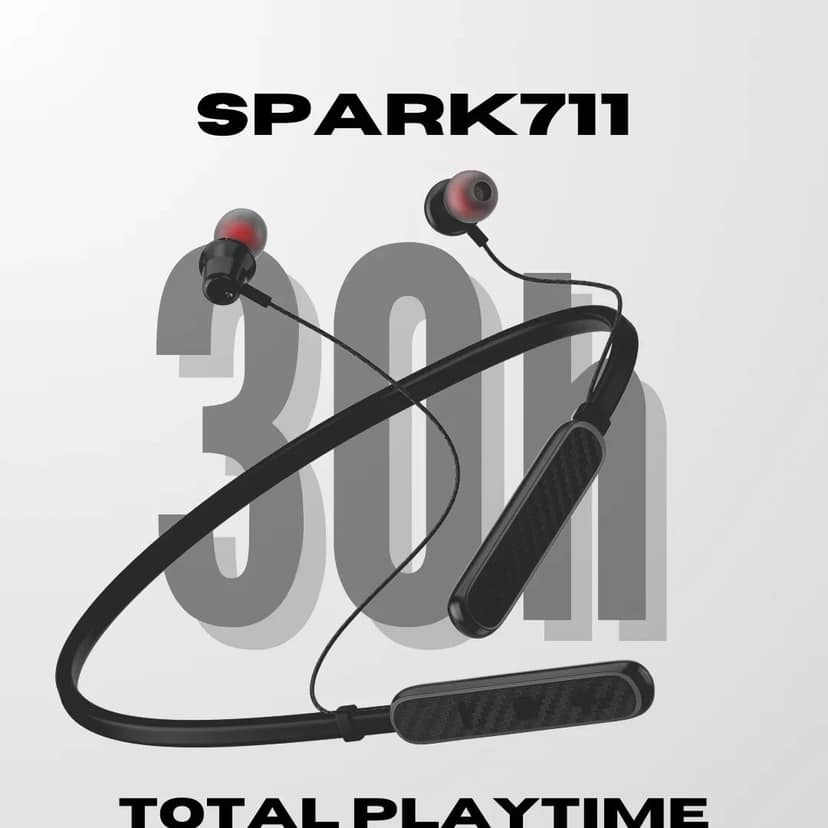 Spark711 Bluetooth Neckband | ENC | 30 Hr | IPX Water Resistant Spark711 Bluetooth Neckband | ENC | 30 Hr | IPX Water Resistant - Blue view 2