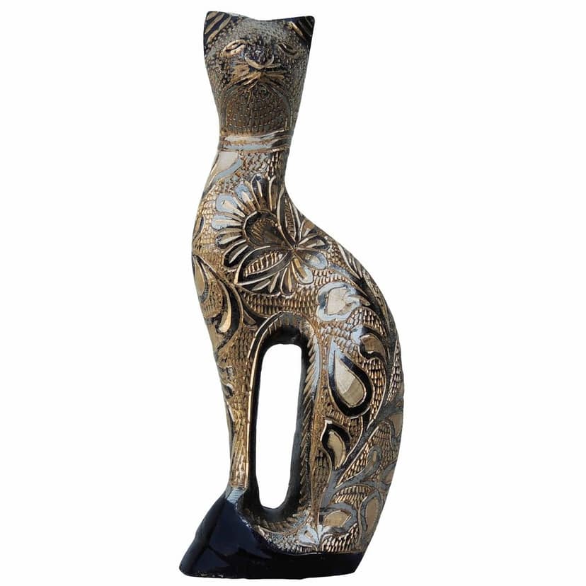 Brass Showpiece Cat Statue (ANMAS044 A) view 2