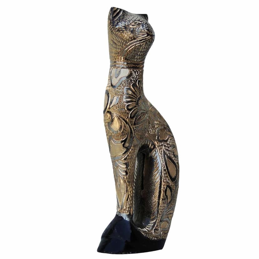 Brass Showpiece Cat Statue (ANMAS044 A) view 3