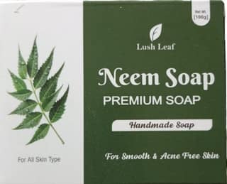 Lush Leaf Premium Handmade Neem Soap for Acne Free Skin - 100g