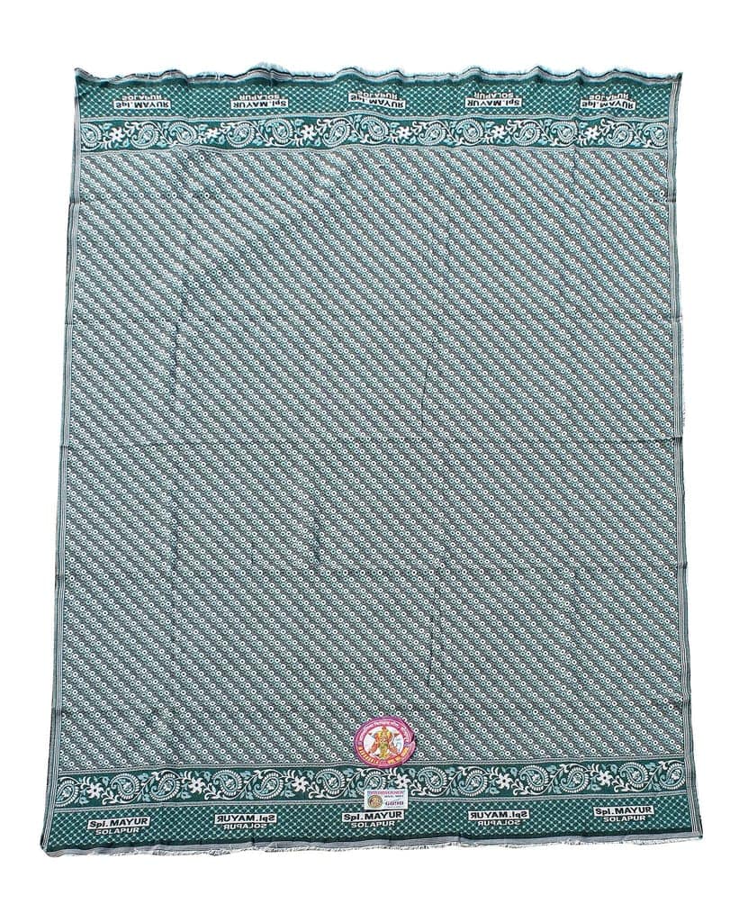 Mandhania Mayur Solapur Chaddar 100% Cotton Dailyuse Single Bed Blanket Pack of 2 Brown & Green view 4