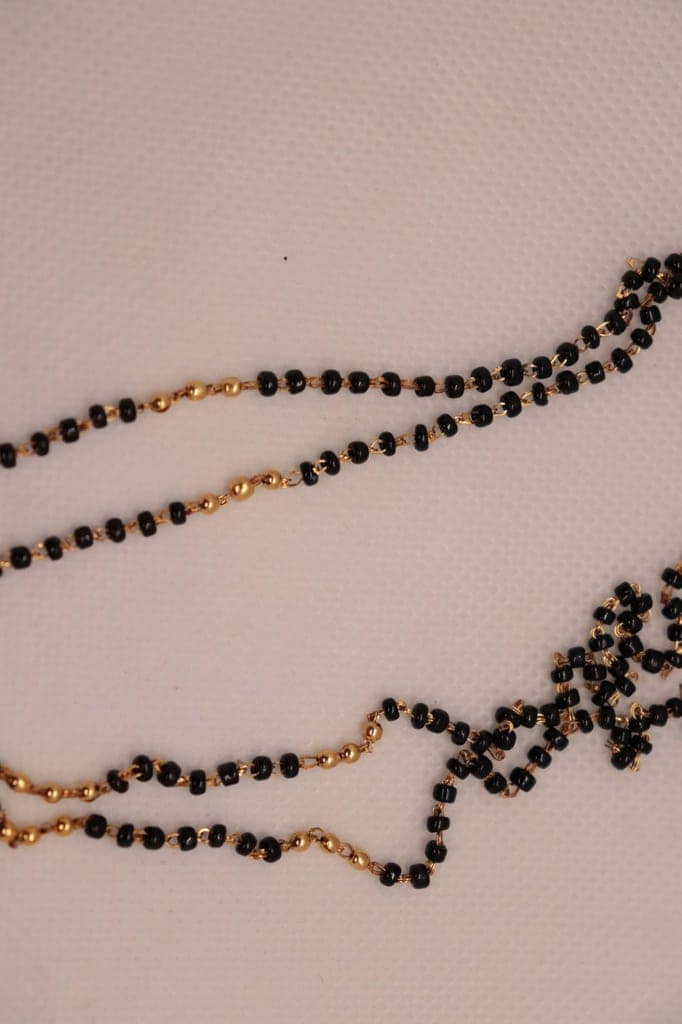 Mangalsutra with Black Beads and Pendant for Women view 3