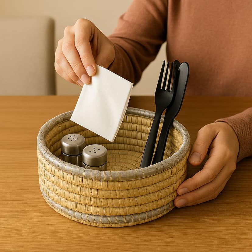 EcoWeave Tiger Grass Storage Baskets (Pack of 6)