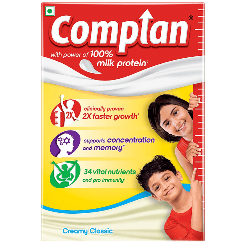 Complan Nutrition & Health Drink - Improves Concentration & Memory, Creamy Classic Flavour, 500 G Carton