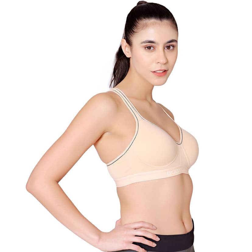 Bodycare cotton spandex wirefree adjustable straps seamless padded sports bra-1615B view 3
