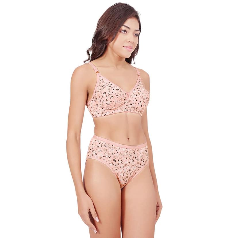 Bodycare Women's Assorted Prints Combed Cotton Bra & Panty Set 6450F view 4