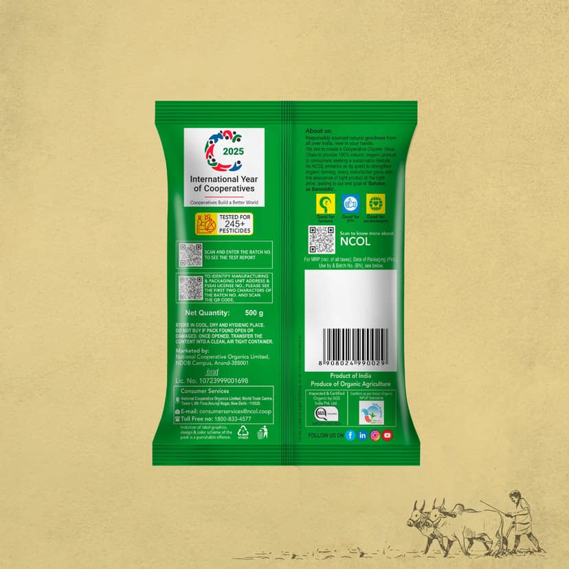 Bharat Organics Unpolished Urad Split (Chilka) - 500g view 2