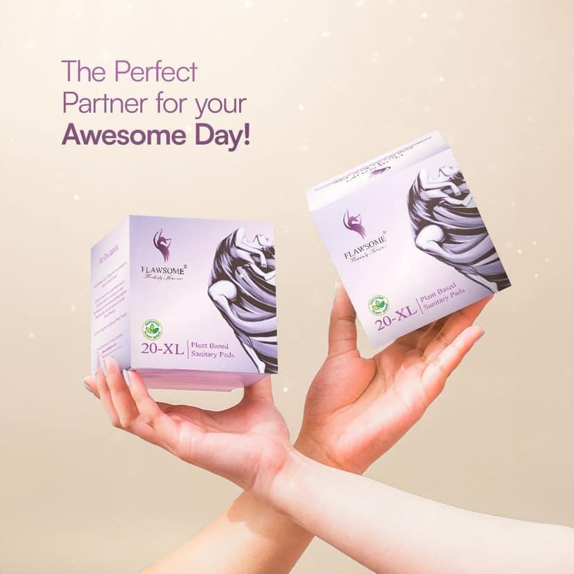 Flawsome - Plant Based Sensitive Sanitary Pads (Pack of 10/20/30) view 2