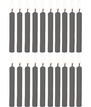 PROSPERRO LUMO - Grey Unscented Pillar Candle 10 cm ( Pack of 20 )