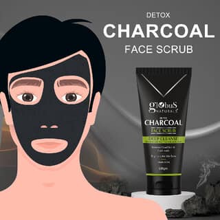 Globus Naturals Detox Charcoal Face Scrub For Detoxifies Purifies 100 gm