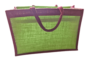 Jute Bag with Brown Handles