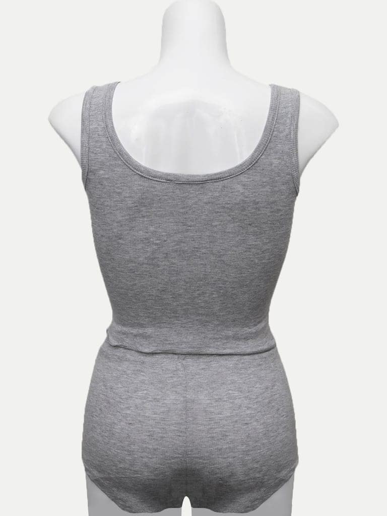 Women Grey Melange Loungewear Set view 4