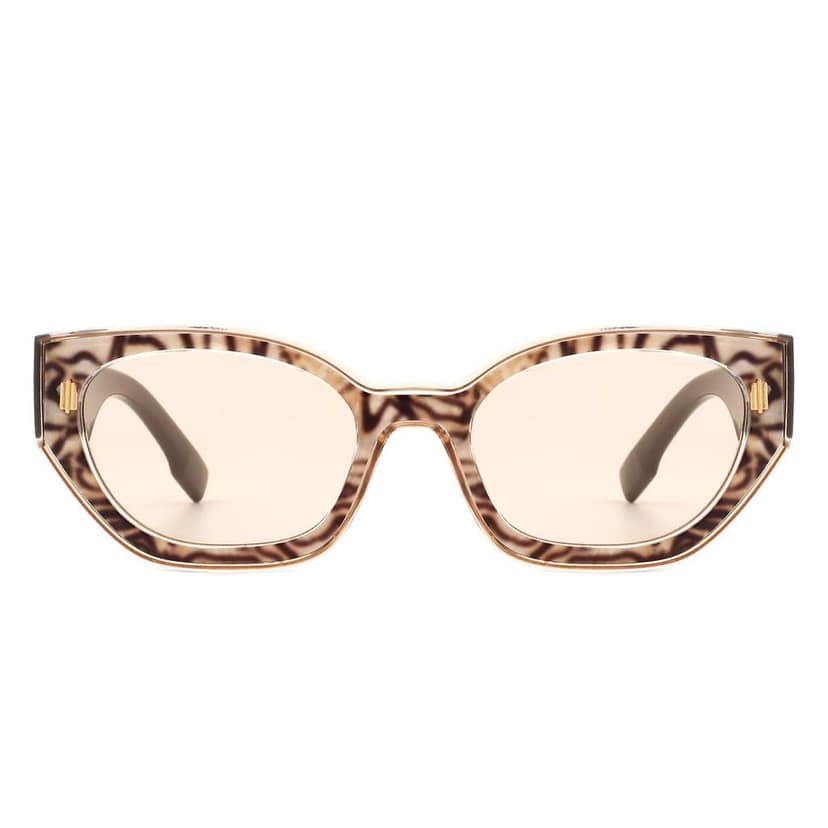 Eyenaks Designer Cat Eye Sunglass For Women | UV400 Protection | Stone Pattern | Durable Metal Hinges | Pack of 1 (Cream) view 2
