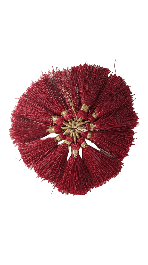 Red Tassels with Gold Accents