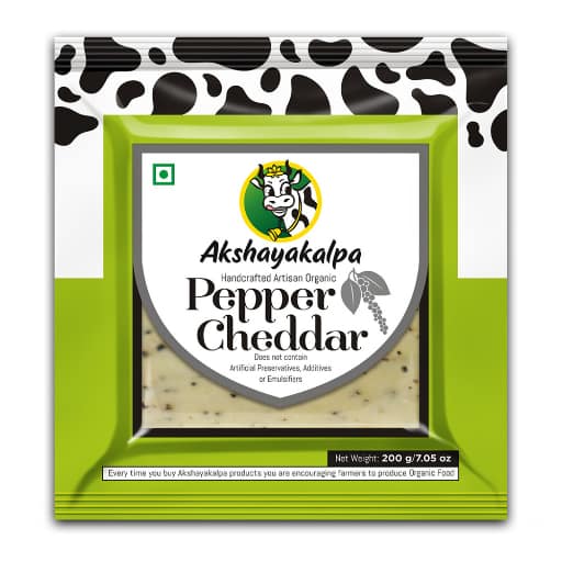 Akshayakalpa - Organic Cheddar Pepper, 200 grams view 2
