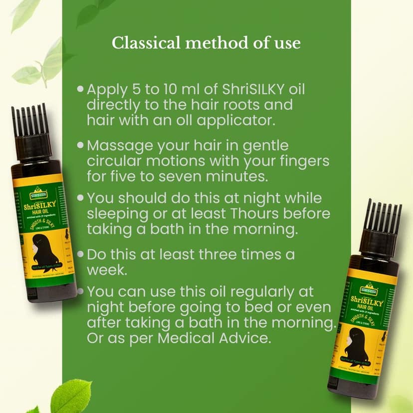 Shrisiddh Shrisilky Hair Oil 105ml | Ayurvedic Hair Growth Oil with Almond, Coconut, Sesame (Cold-Pressed) | Kshirpak Veedhi Processed | Reduces Hair Fall & Strengthens Roots | view 4