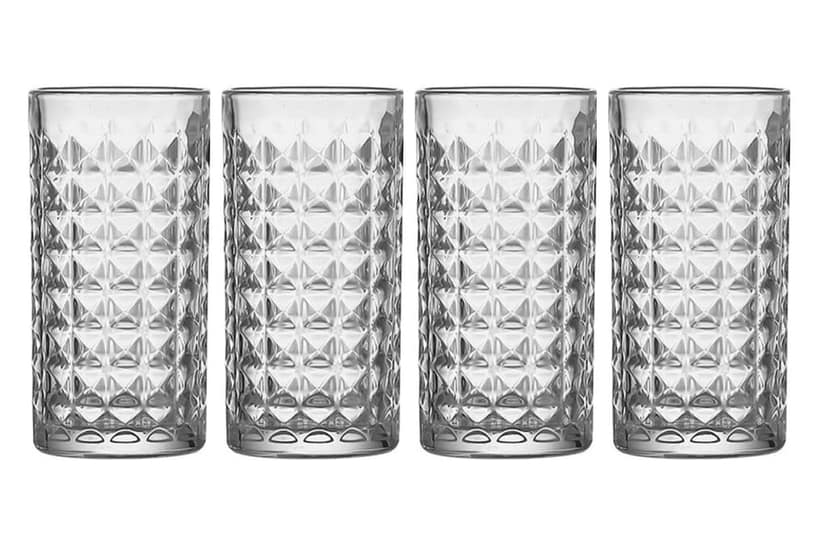 Premium 280 ml Diamond Water Glasses Tall Drinking Glasses for- Water, Juice, Colddrink, Mojito, Cocktail, Lead-Free, Perfect for Home, Restaurants and Parties
