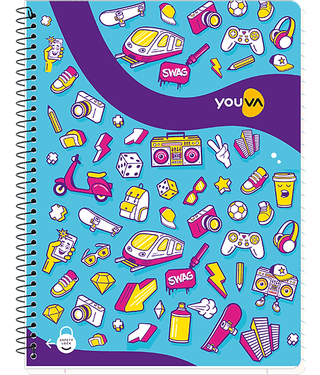 Navneet Youva | Spiral Book | Spiral Note Book | Jumbo Size 18 cm x 24 cm | Single Line | 200 Pages | Pack of 4