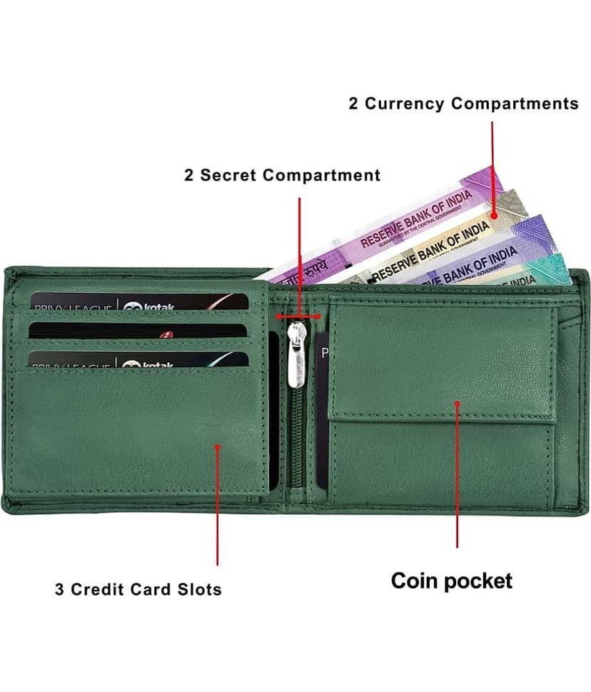 Lorenz Brown 100% Leather Men's RFID Wallet ( Pack of 1 ) view 2