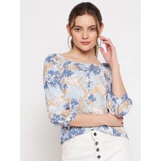 PURYS Women Multicolor Floral Basic Top