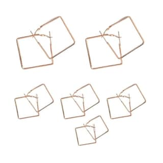 STOREPEDIA Golden Square shape Hoop Earrings for Women/Girls with special shining Antique Alloy Combo Of 6 Pairs Party Office Festival Stylish Fashion Accessories for Women