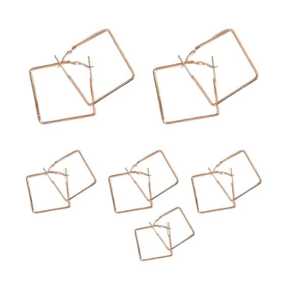 STOREPEDIA Golden Square shape Hoop Earrings for Women/Girls with special shining Antique Alloy Combo Of 6 Pairs Party Office Festival Stylish Fashion Accessories for Women view 2