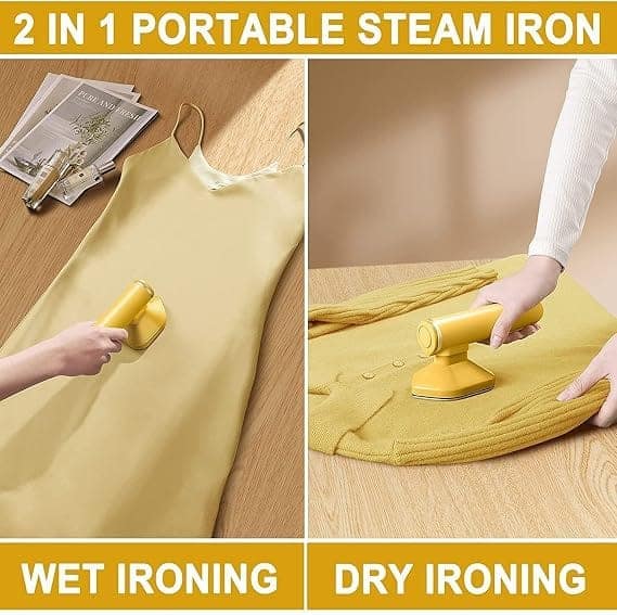 Portable Handheld Steam Iron with Water Spray – Green view 4
