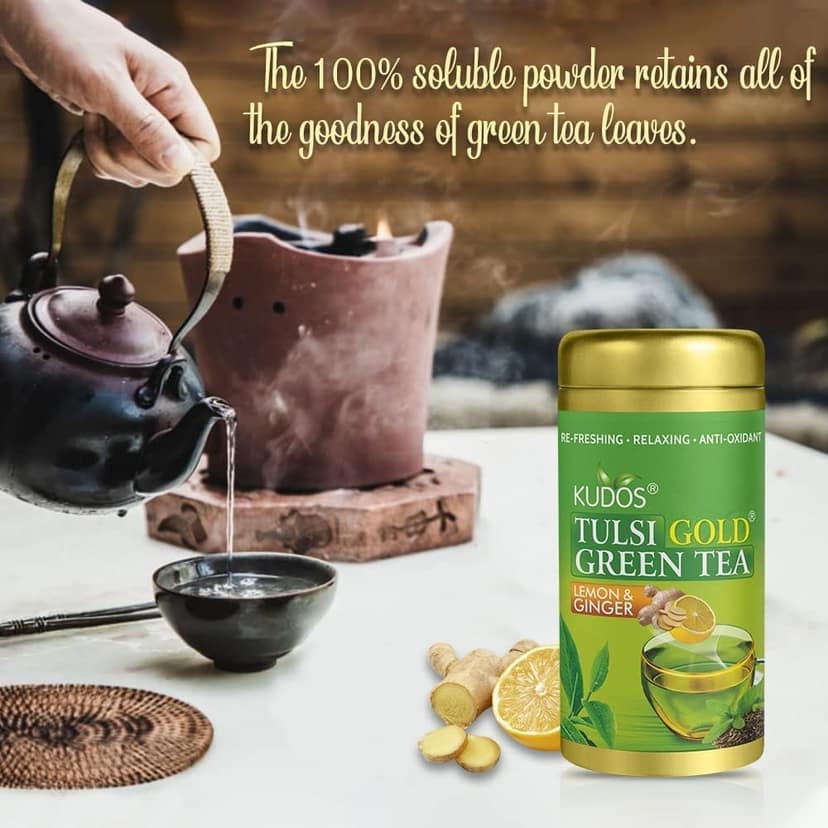Kudos Tulsi Gold Green Tea Lemon&Ginger ( 100g) view 3