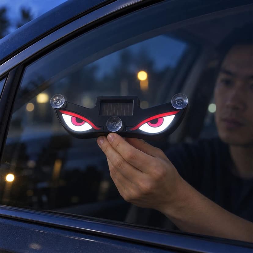 Solar Evil Eyes Warning Light with USB Charging and Suction Mount (1 Pc) view 3